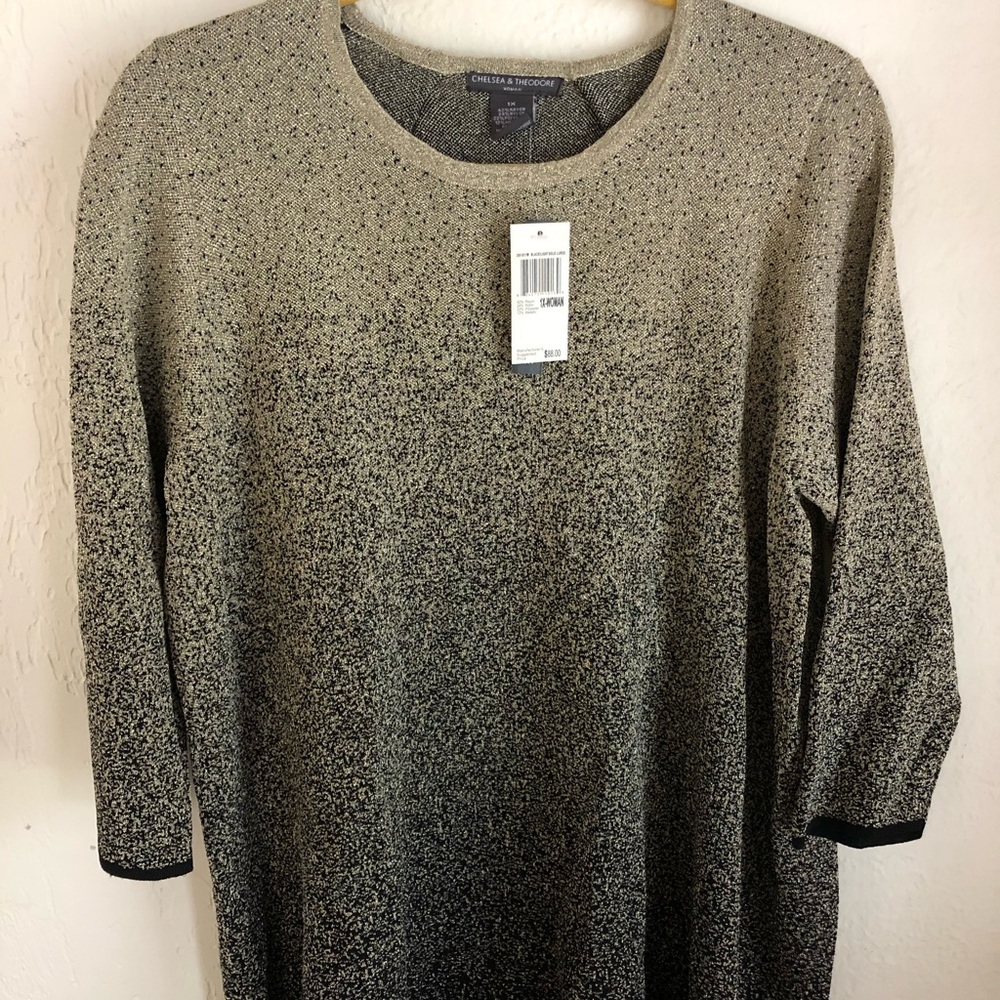 Shimmering black and gold dressy sweater